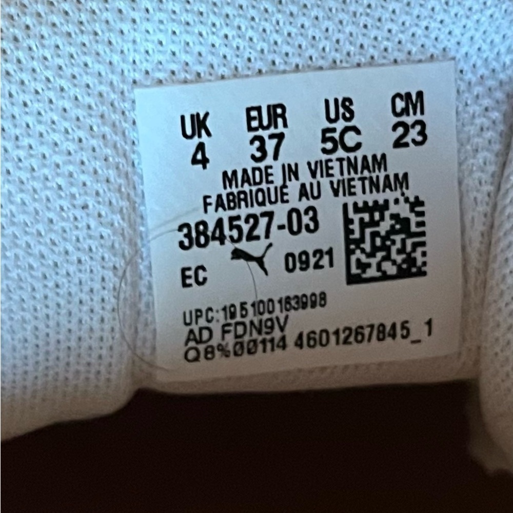 Puma White and Pink Platform Sneakers with Chunky Sole - Picture 6 of 12
